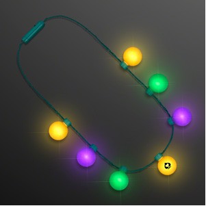 Mardi Gras Light Globes Party Necklace - PRINTED